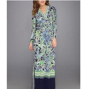Lilly Pulitzer Maxi Riana VGUC L Blue Green